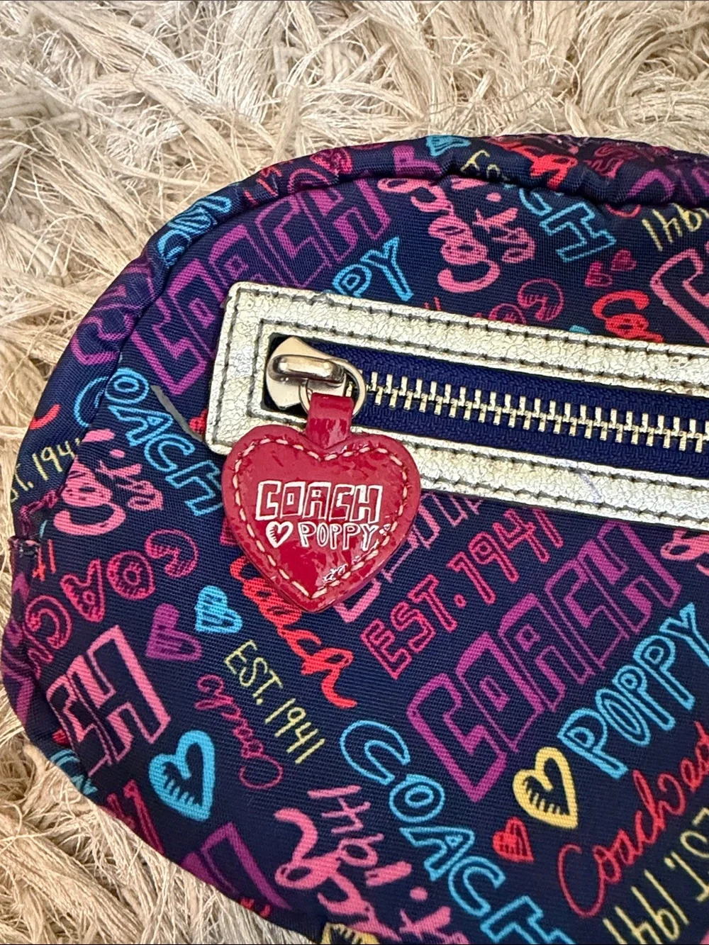 Coach Poppy Graffiti Colorful Cosmetic Case Bag Rare Retired Limited Edition